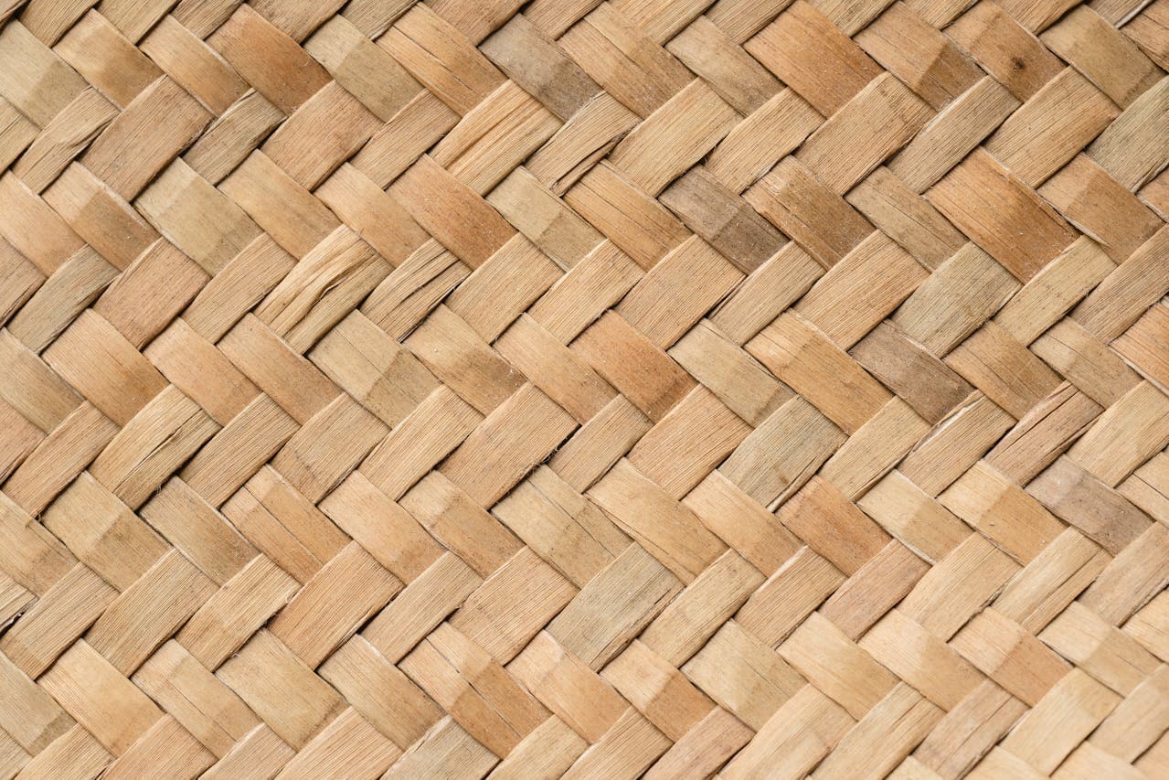 Bamboo woven texture for sustainable finishes